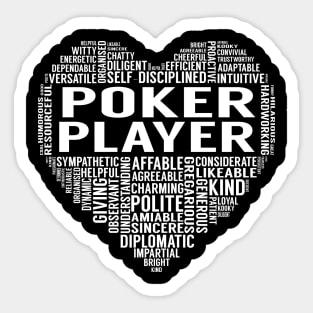 Poker Player Heart Sticker